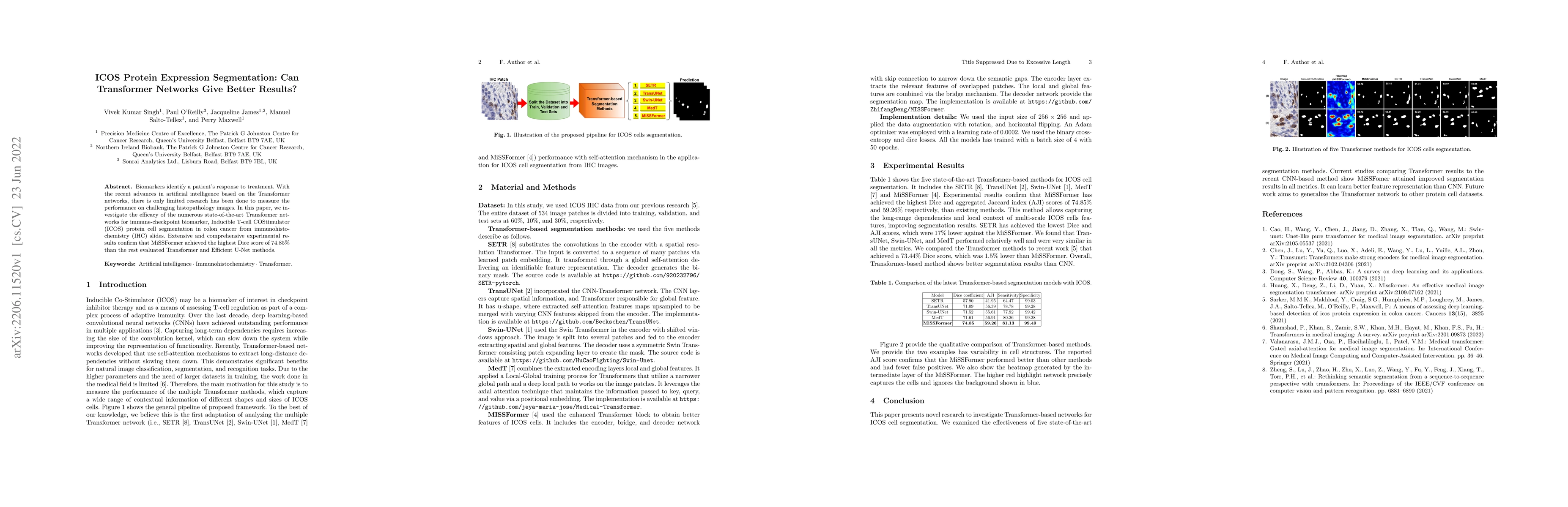 Thumbnail for ICOS Protein Expression Segmentation: Can Transformer Networks Give
  Better Results?