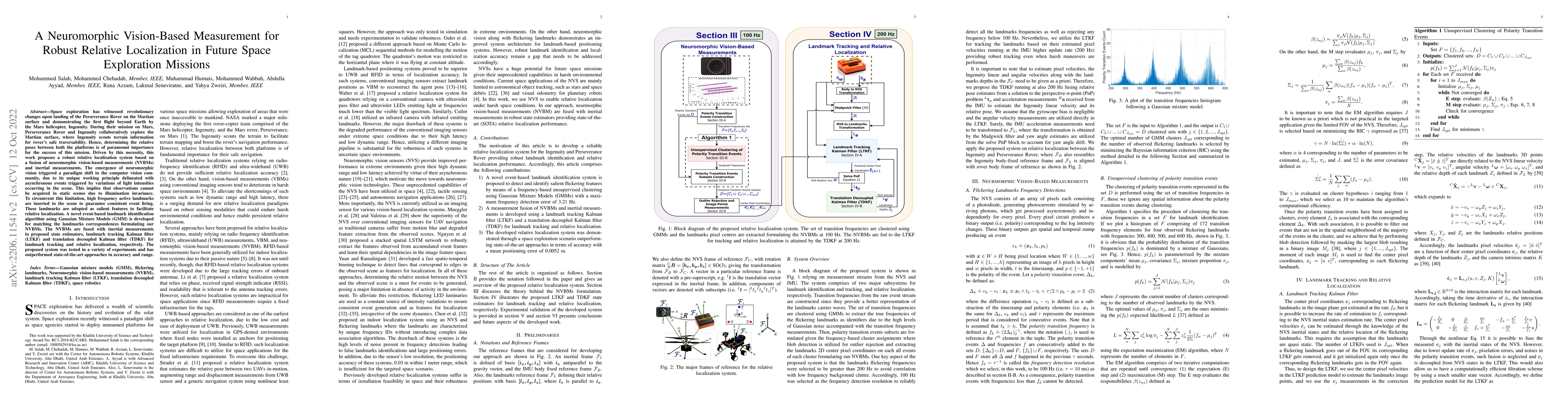 Thumbnail for A Neuromorphic Vision-Based Measurement for Robust Relative Localization
  in Future Space Exploration Missions