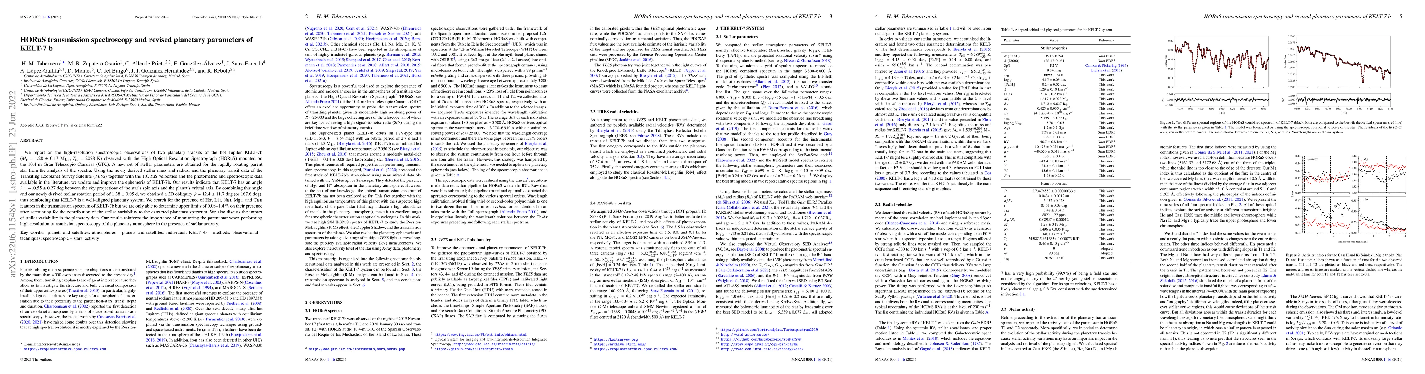 Thumbnail for HORuS transmission spectroscopy and revised planetary parameters of
  KELT-7b
