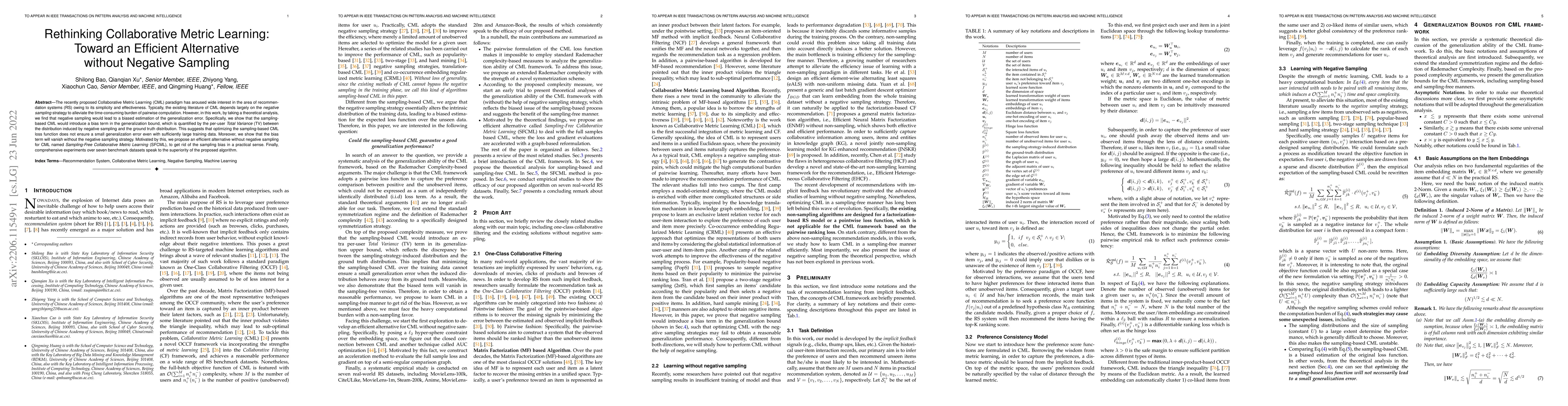 Thumbnail for Rethinking Collaborative Metric Learning: Toward an Efficient
  Alternative without Negative Sampling