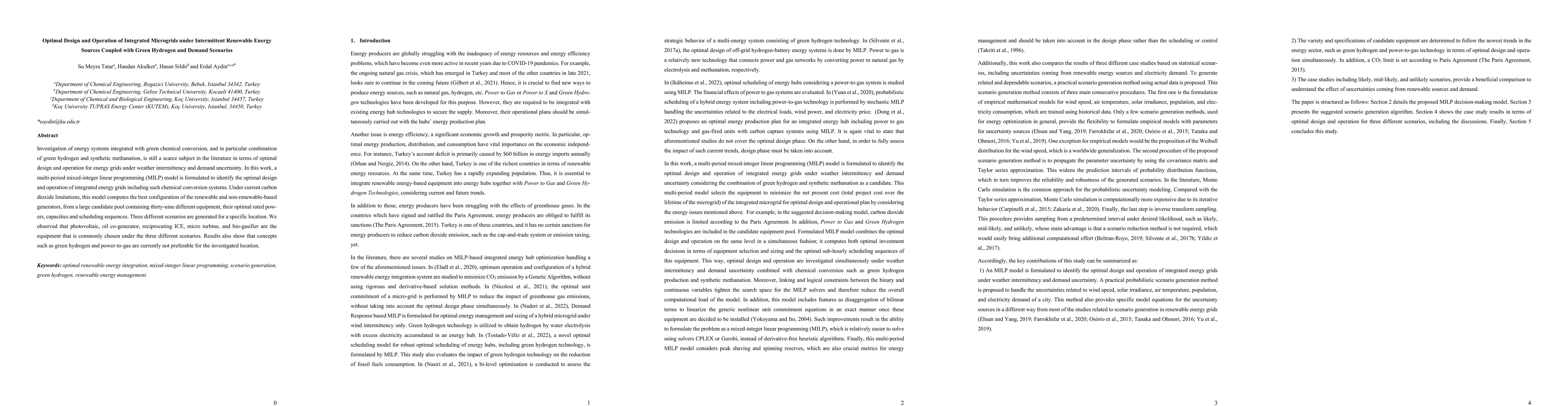 Thumbnail for Optimal Design and Operation of Integrated Microgrids under Intermittent
  Renewable Energy Sources Coupled with Green Hydrogen and Demand Scenarios