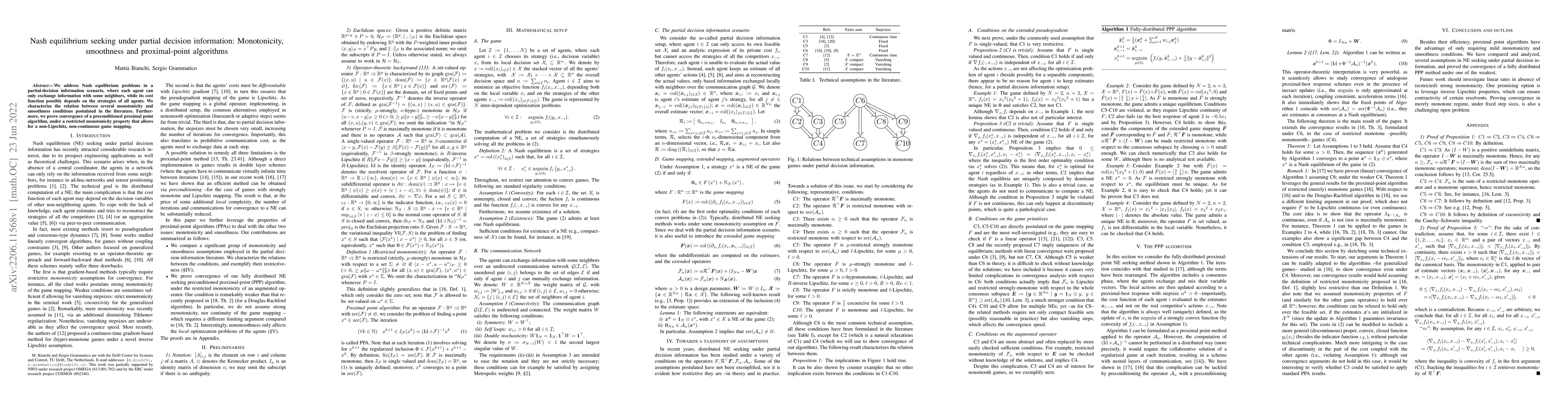 Thumbnail for Nash equilibrium seeking under partial decision information:
  Monotonicity, smoothness and proximal-point algorithms