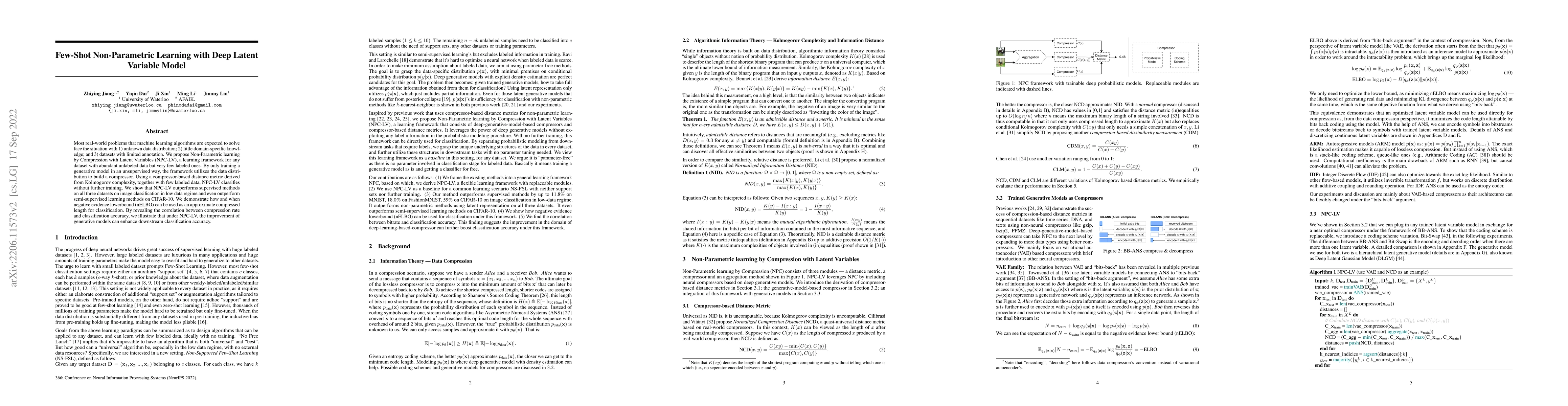 Thumbnail for Few-Shot Non-Parametric Learning with Deep Latent Variable Model