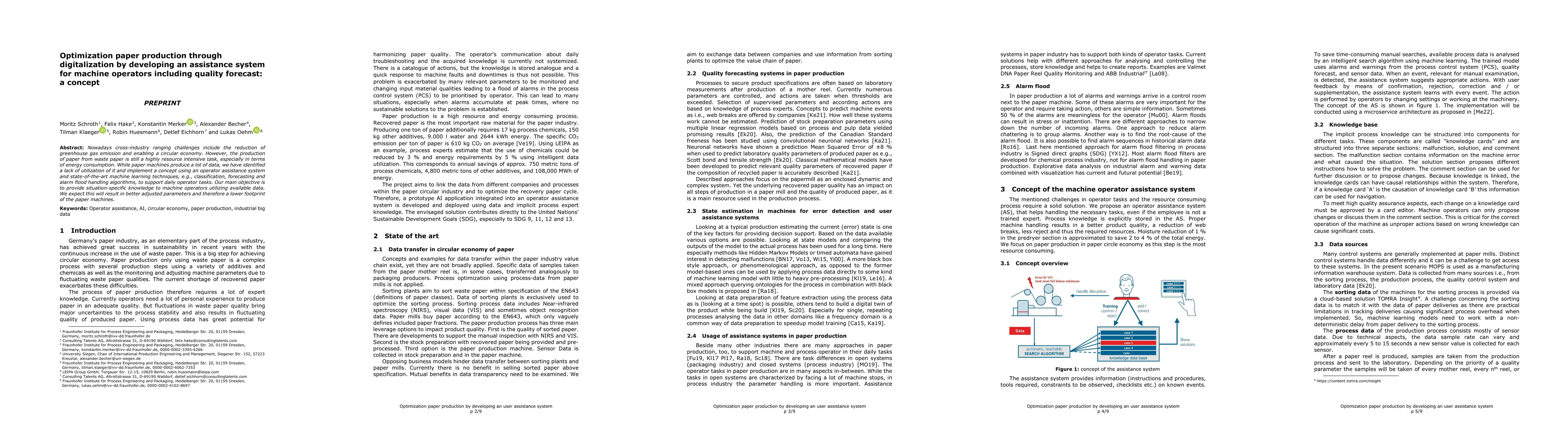 Thumbnail for Optimization paper production through digitalization by developing an
  assistance system for machine operators including quality forecast: a concept