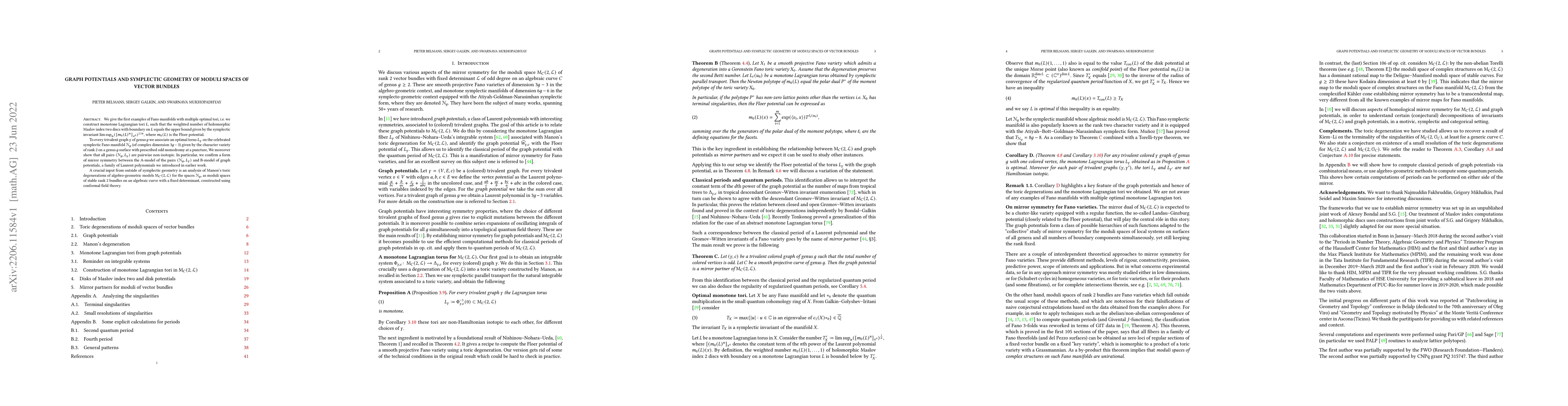 Thumbnail for Graph potentials and symplectic geometry of moduli spaces of vector
  bundles