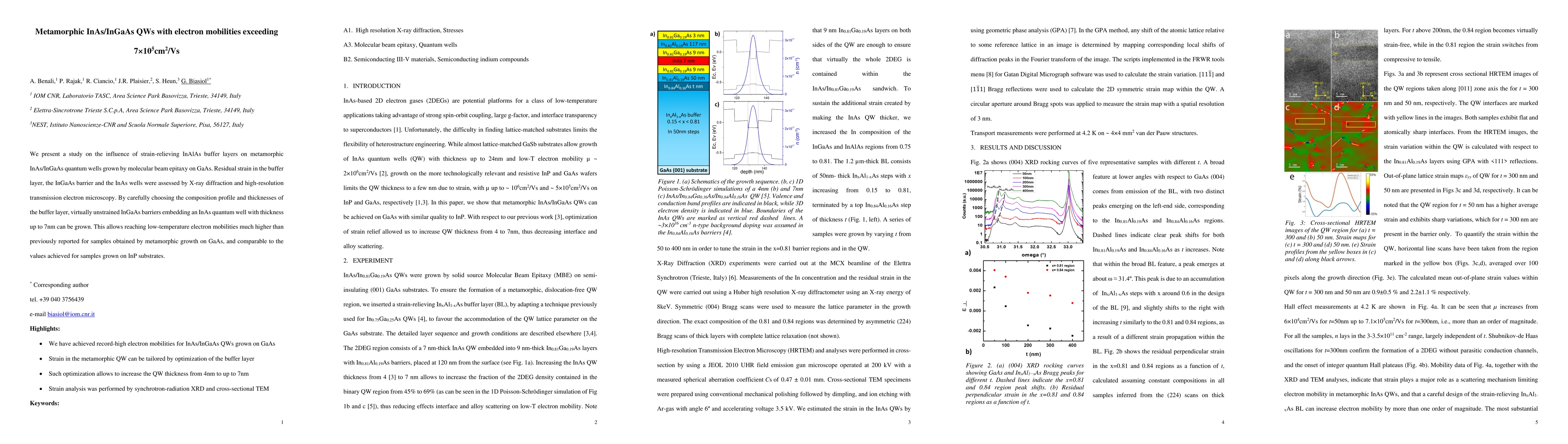 Thumbnail for Metamorphic InAs/InGaAs QWs with electron mobilities exceeding
  $7\times10^5cm^2/Vs$