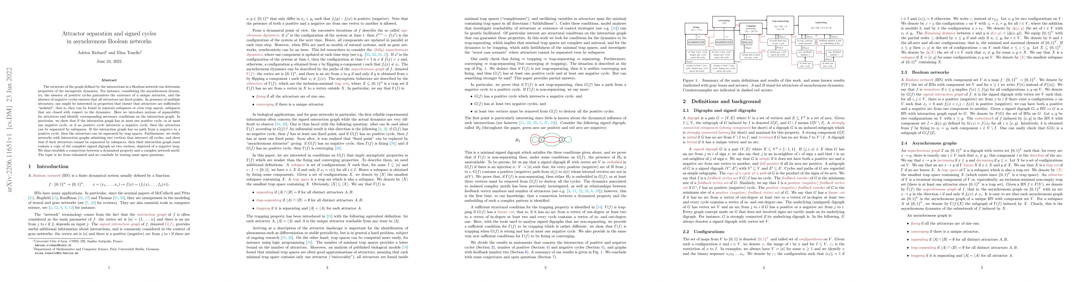 Thumbnail for Attractor separation and signed cycles in asynchronous Boolean networks