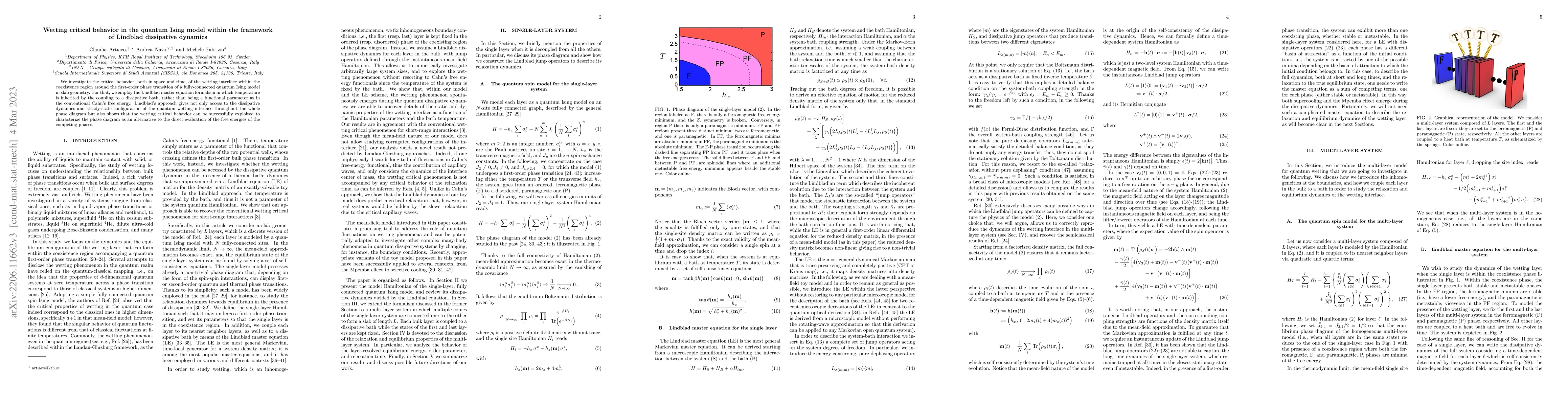 Thumbnail for Wetting critical behavior in the quantum Ising model within the
  framework of Lindblad dissipative dynamics