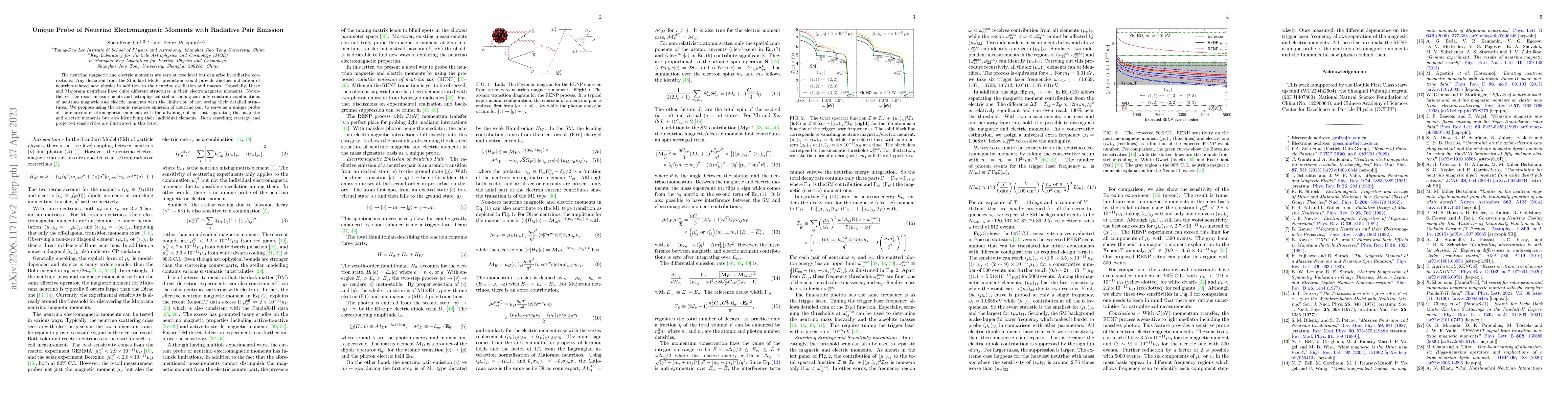 Thumbnail for Unique Probe of Neutrino Electromagnetic Moments with Radiative Pair
  Emission