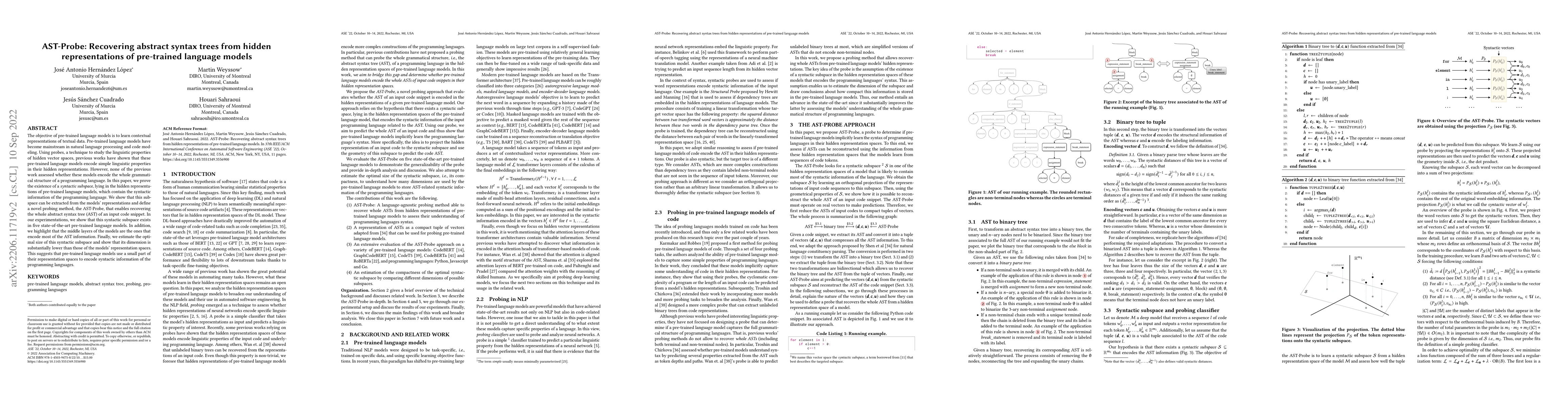 Thumbnail for AST-Probe: Recovering abstract syntax trees from hidden representations
  of pre-trained language models