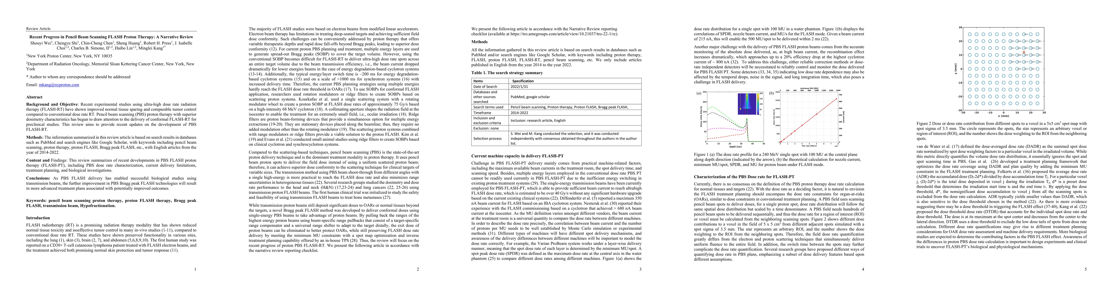Thumbnail for Recent Progress in Pencil Beam Scanning FLASH Proton Therapy: A
  Narrative Review