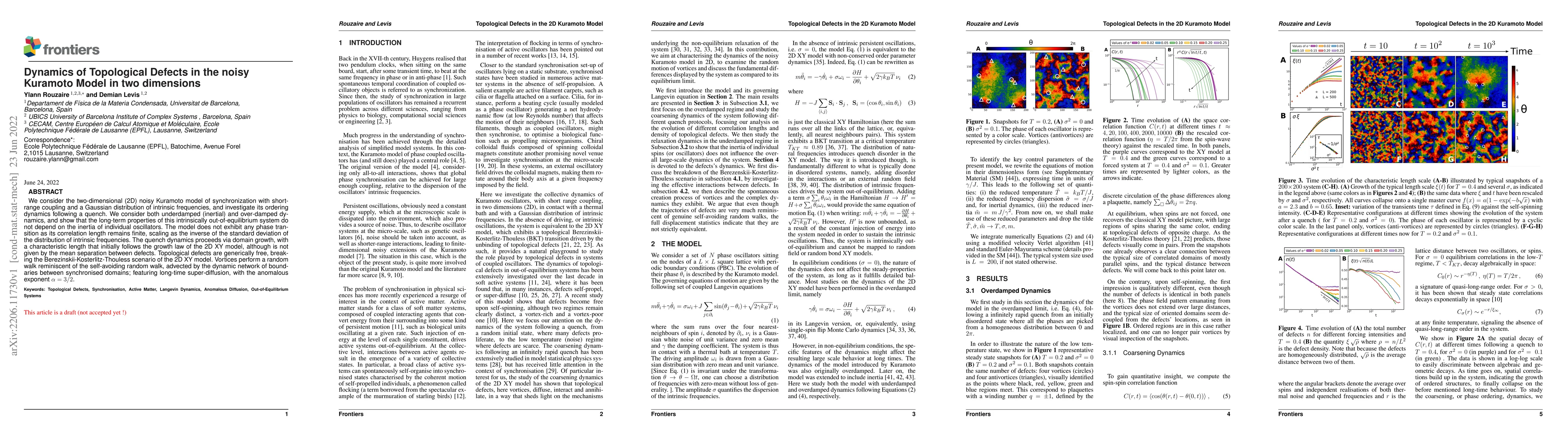 Thumbnail for Dynamics of Topological Defects in the noisy Kuramoto Model in two
  dimensions