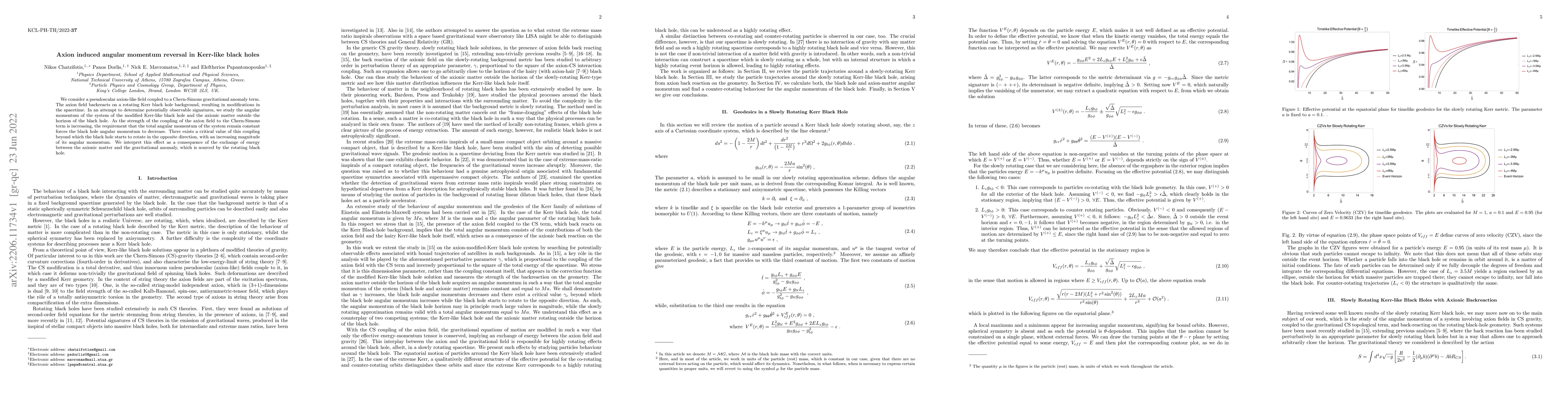 Thumbnail for Axion induced angular momentum reversal in Kerr-like black holes