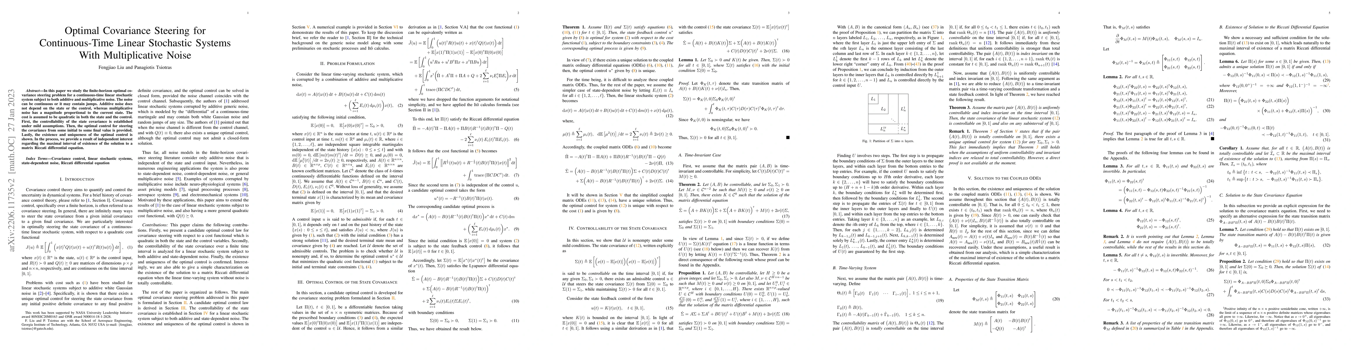 Thumbnail for Optimal Covariance Steering for Continuous-Time Linear Stochastic
  Systems With Multiplicative Noise