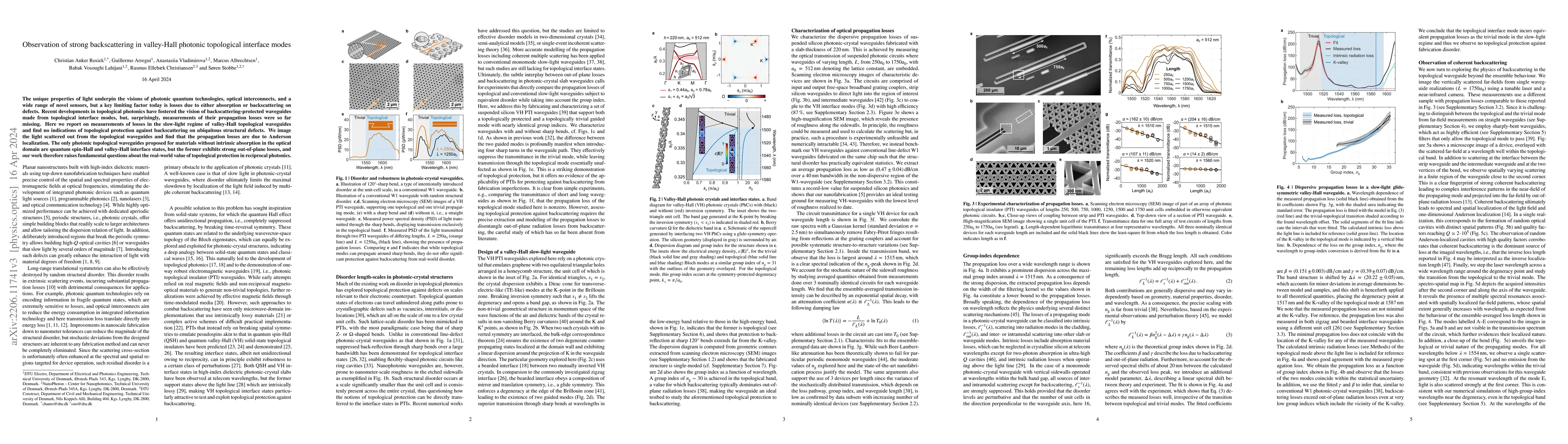 Thumbnail for Observation of strong backscattering in valley-Hall photonic topological
  interface modes