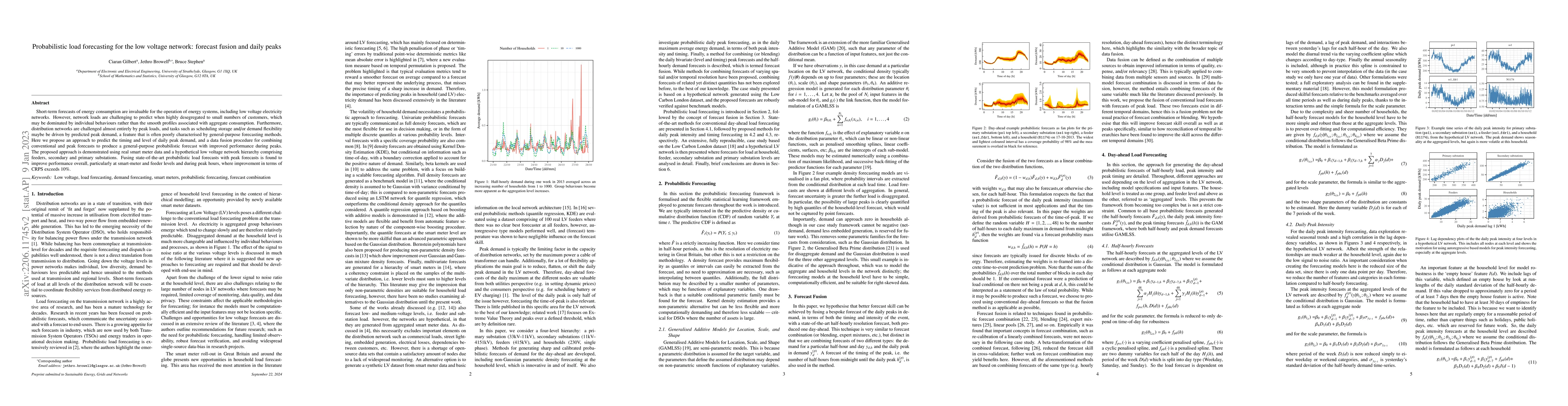 Thumbnail for Probabilistic load forecasting for the low voltage network: forecast
  fusion and daily peaks