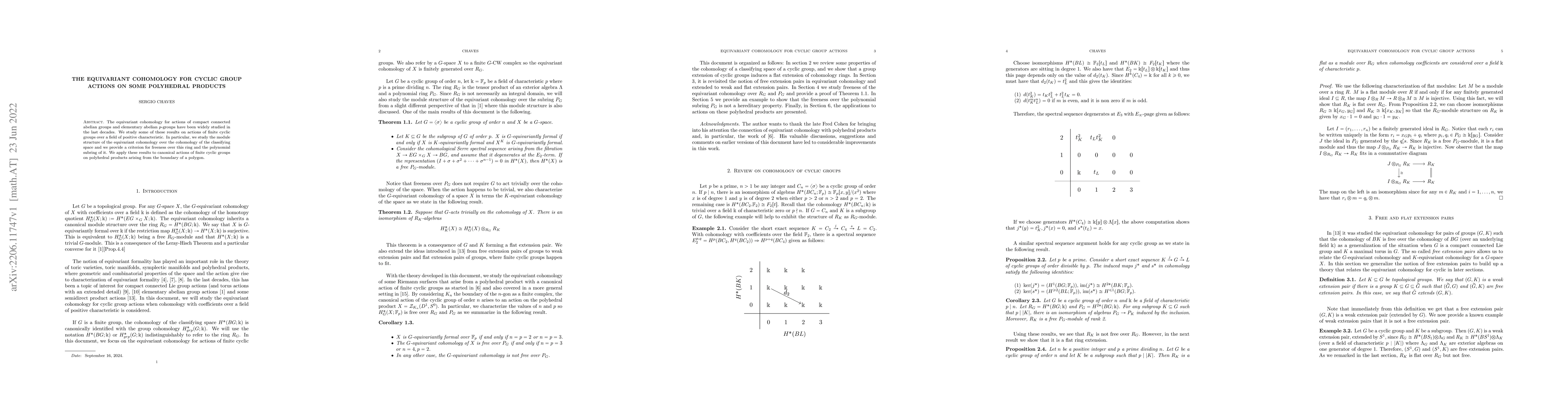 Thumbnail for The equivariant cohomology for cyclic group actions on some polyhedral
  products