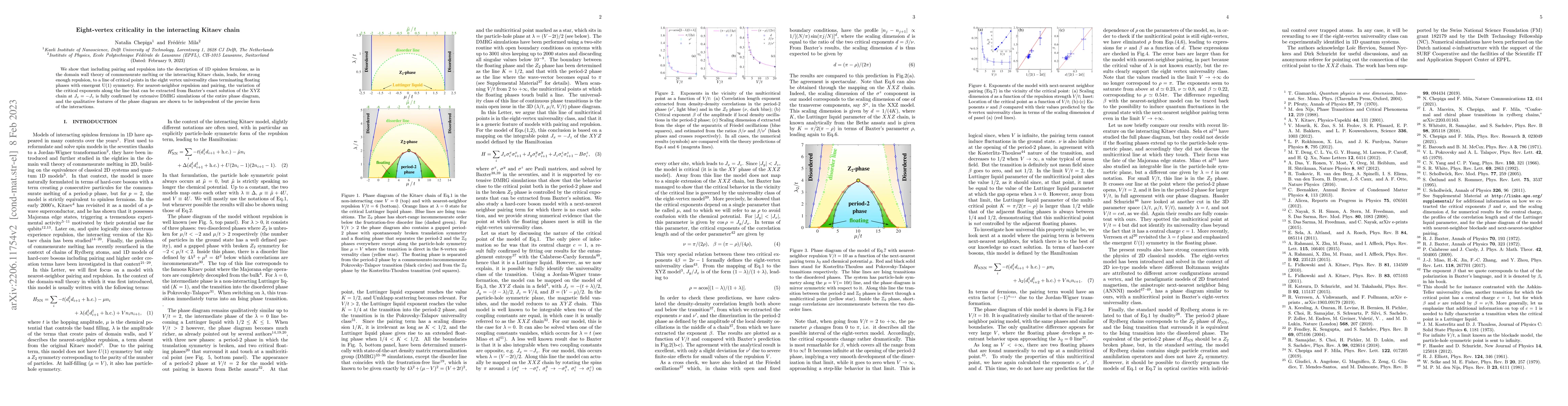 Thumbnail for Eight-vertex criticality in the interacting Kitaev chain