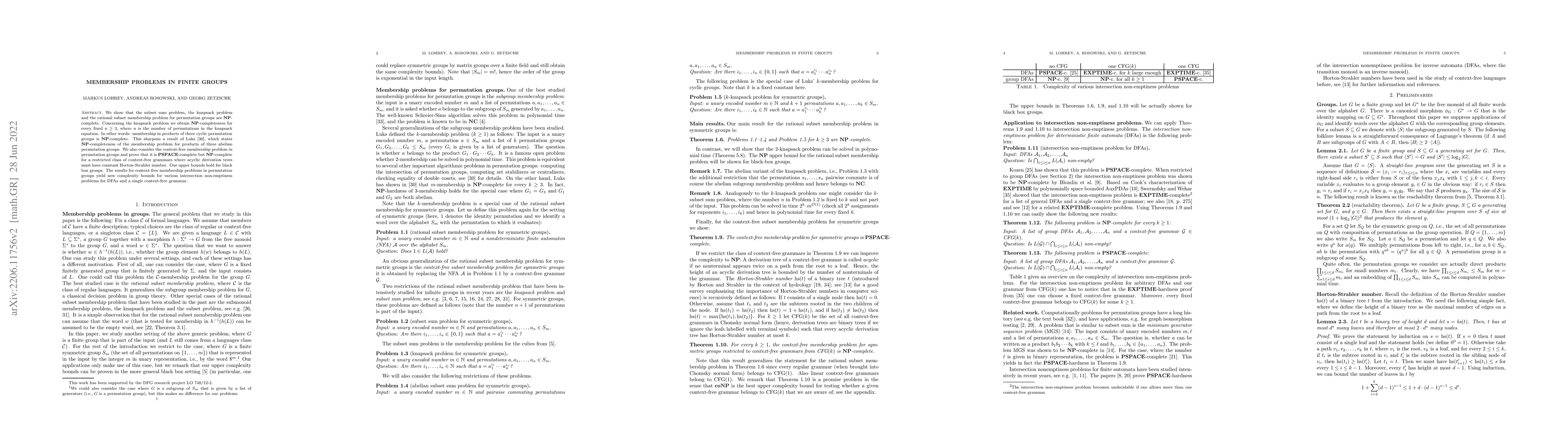 Thumbnail for Membership Problems in Finite Groups