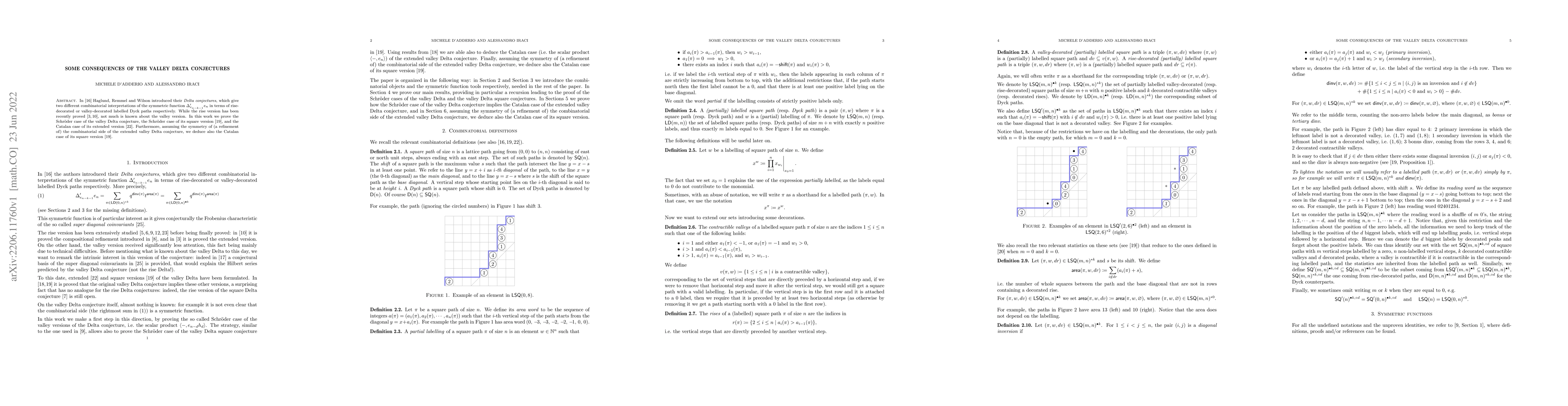 Thumbnail for Some consequences of the valley Delta conjectures