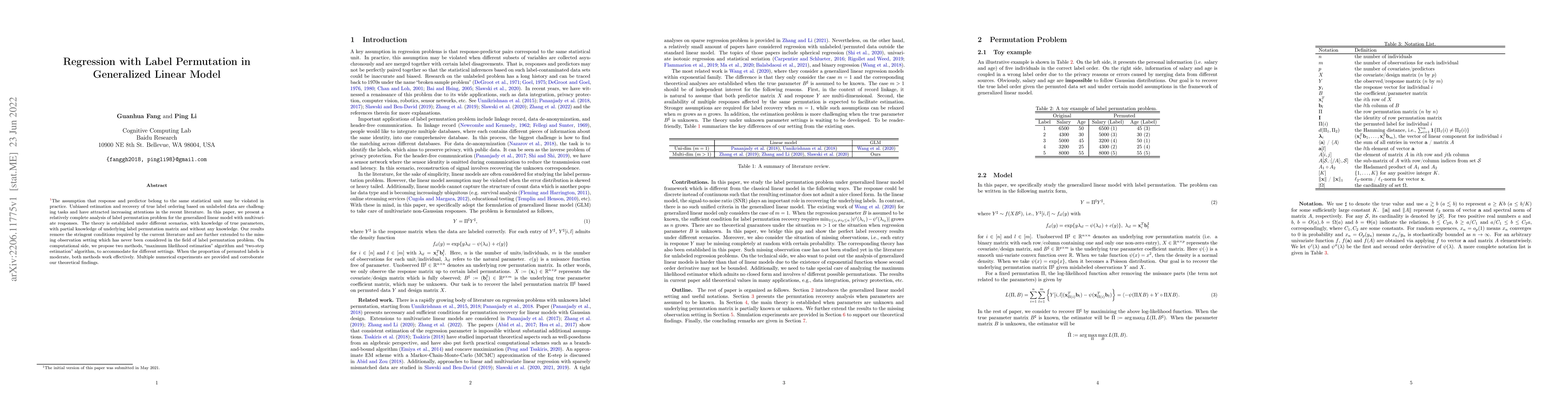 Thumbnail for Regression with Label Permutation in Generalized Linear Model
