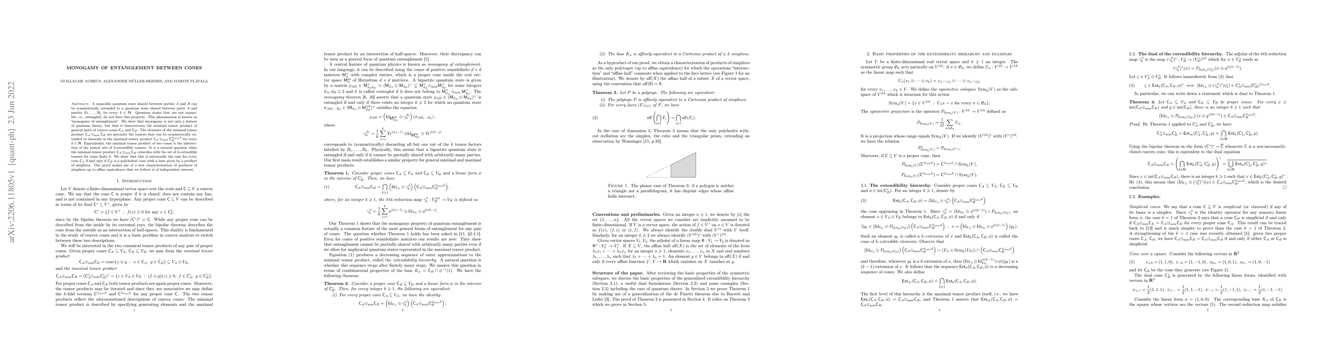 Thumbnail for Monogamy of entanglement between cones