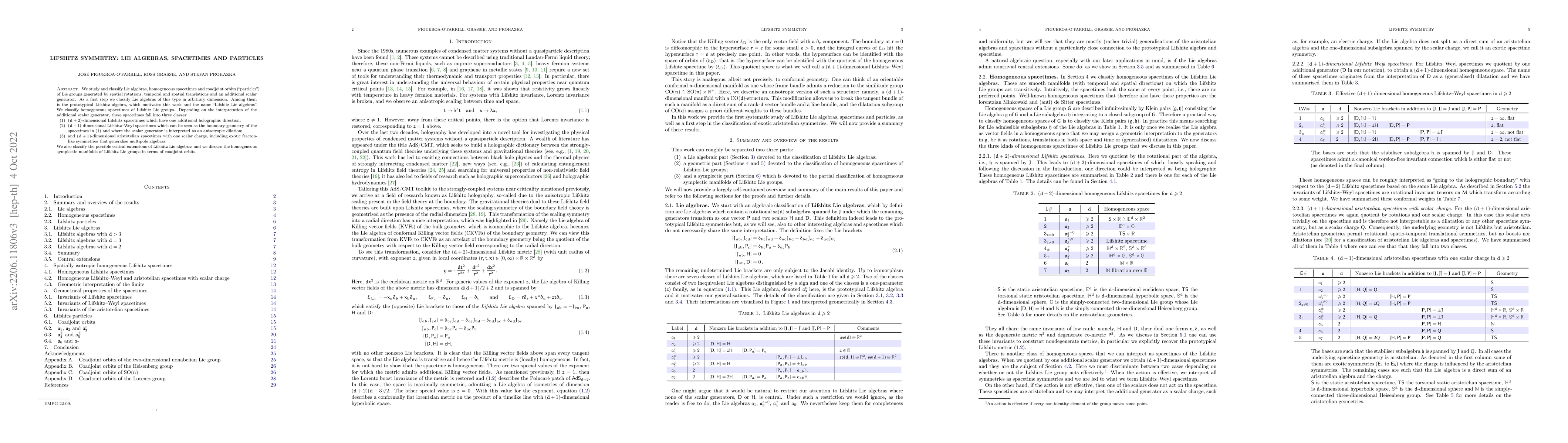 Thumbnail for Lifshitz symmetry: Lie algebras, spacetimes and particles