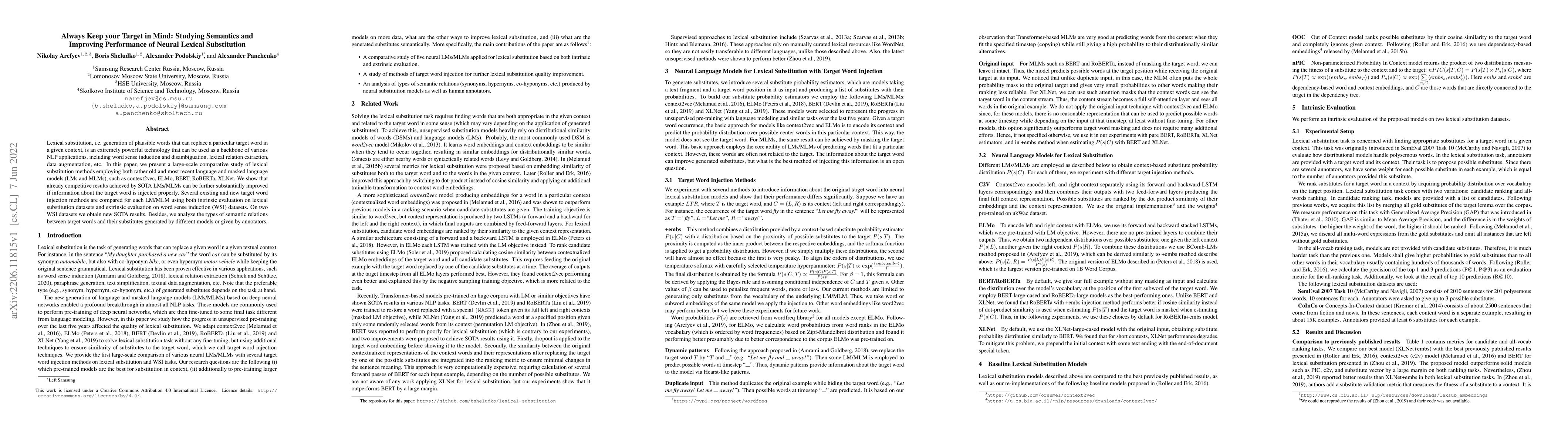 Thumbnail for Always Keep your Target in Mind: Studying Semantics and Improving
  Performance of Neural Lexical Substitution