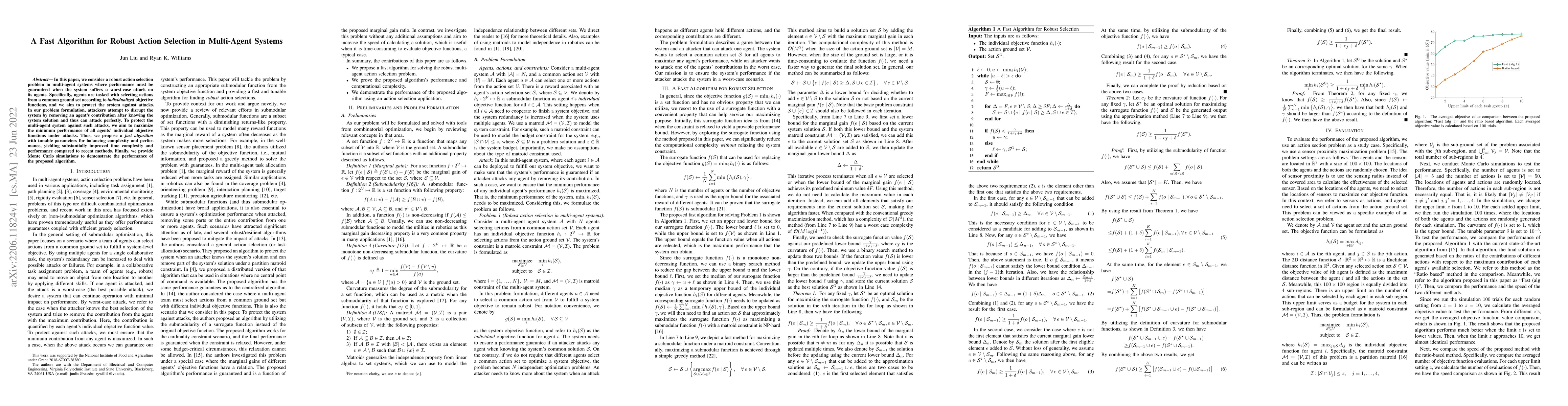 Thumbnail for A Fast Algorithm for Robust Action Selection in Multi-Agent Systems