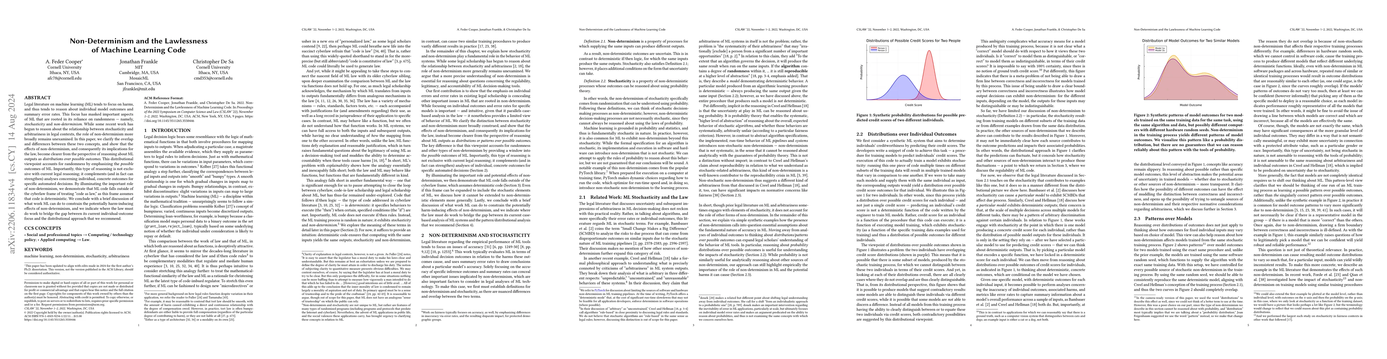 Thumbnail for Non-Determinism and the Lawlessness of Machine Learning Code