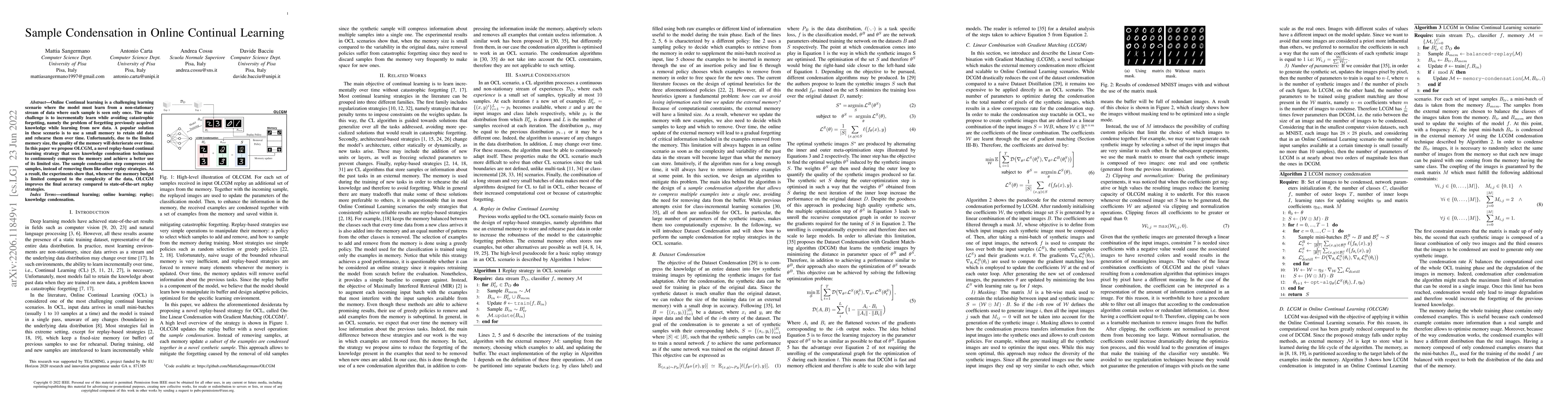 Thumbnail for Sample Condensation in Online Continual Learning