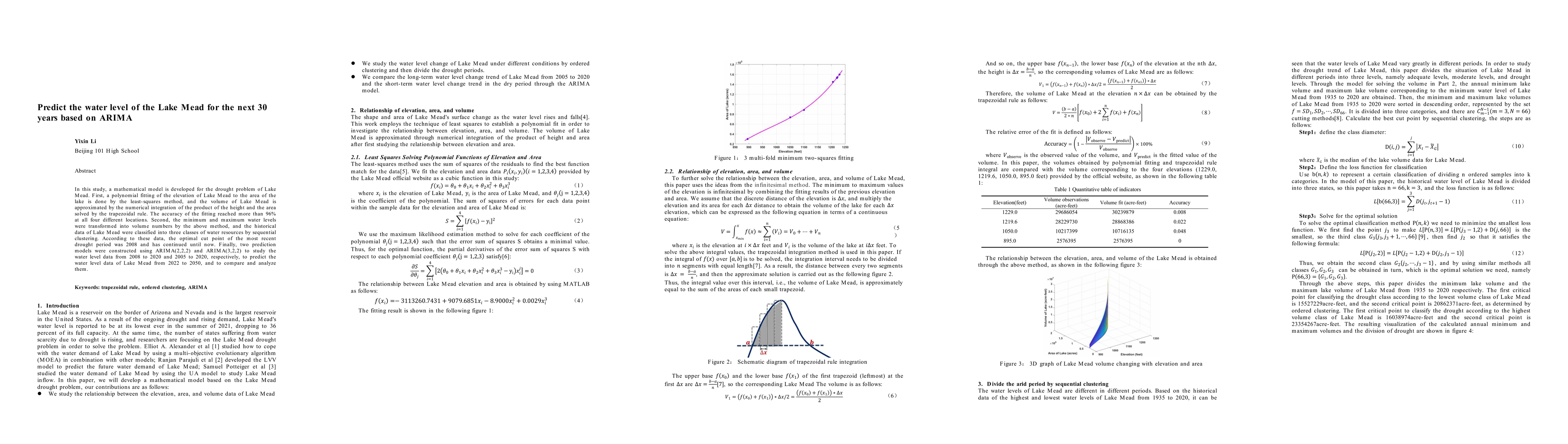 Thumbnail for Predict the water level of the Lake Mead for the next 30 years based on
  ARIMA