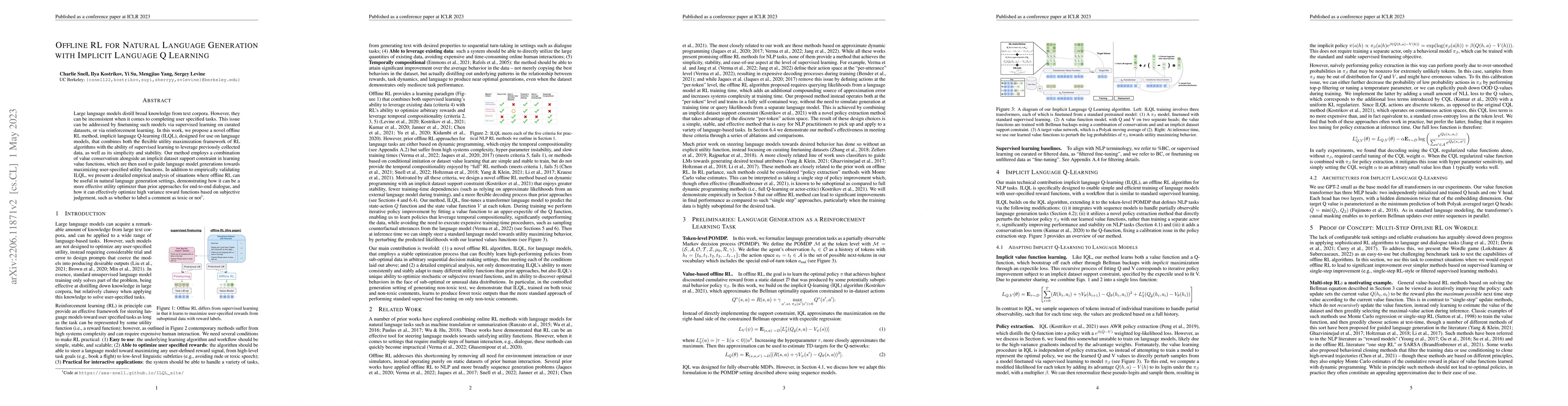 Thumbnail for Offline RL for Natural Language Generation with Implicit Language Q
  Learning