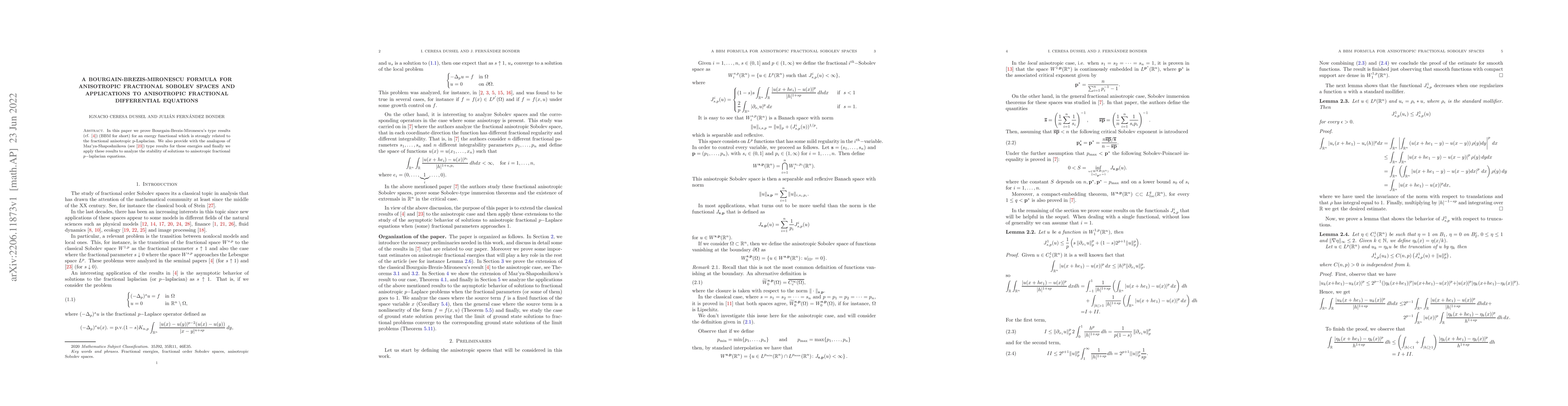 Thumbnail for A Bourgain-Brezis-Mironescu formula for anisotropic fractional Sobolev
  spaces and applications to anisotropic fractional differential equations