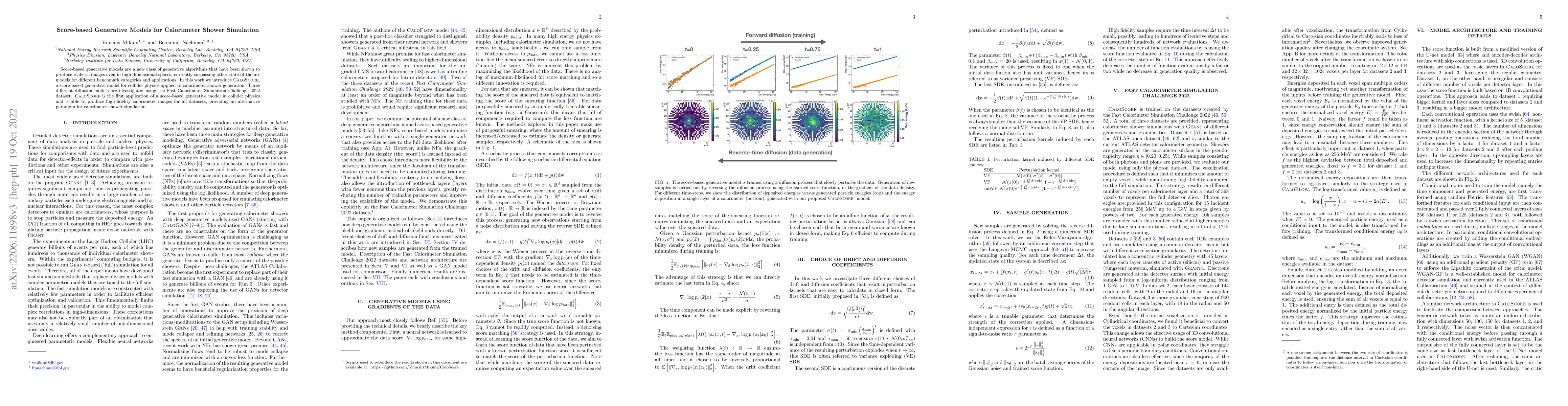 Thumbnail for Score-based Generative Models for Calorimeter Shower Simulation