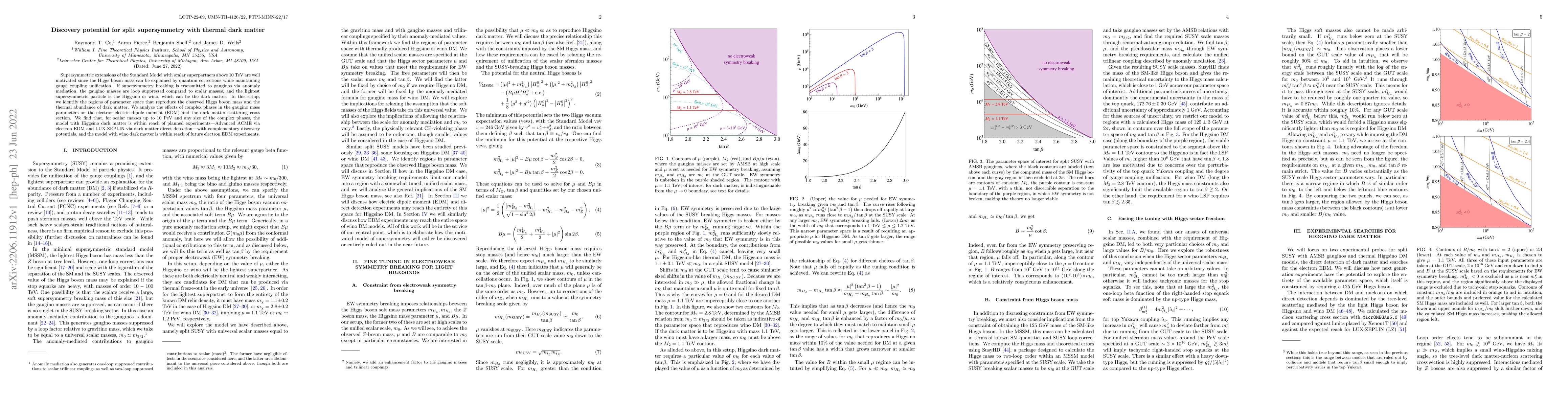Thumbnail for Discovery potential for split supersymmetry with thermal dark matter