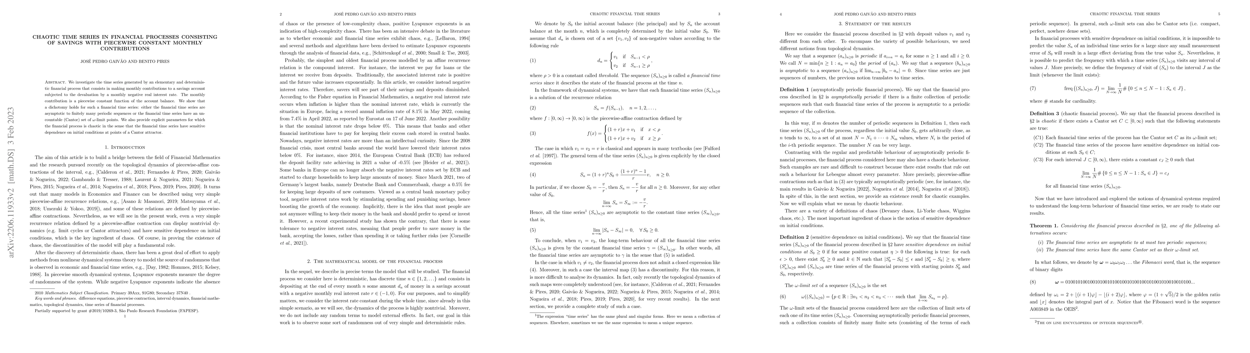 Thumbnail for Chaotic time series in financial processes consisting of savings with
  piecewise constant monthly contributions