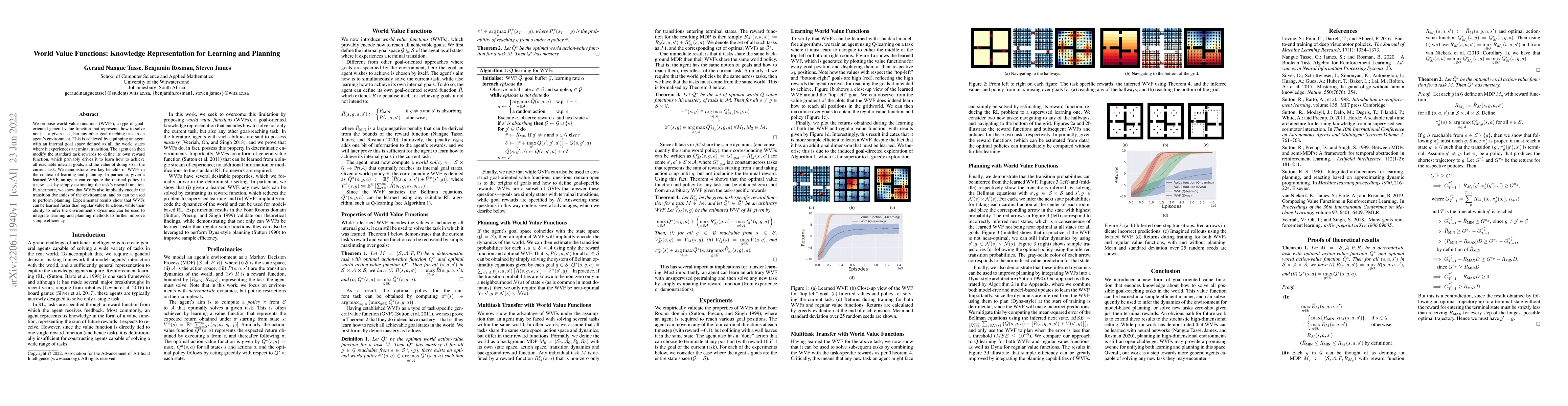 Thumbnail for World Value Functions: Knowledge Representation for Learning and
  Planning