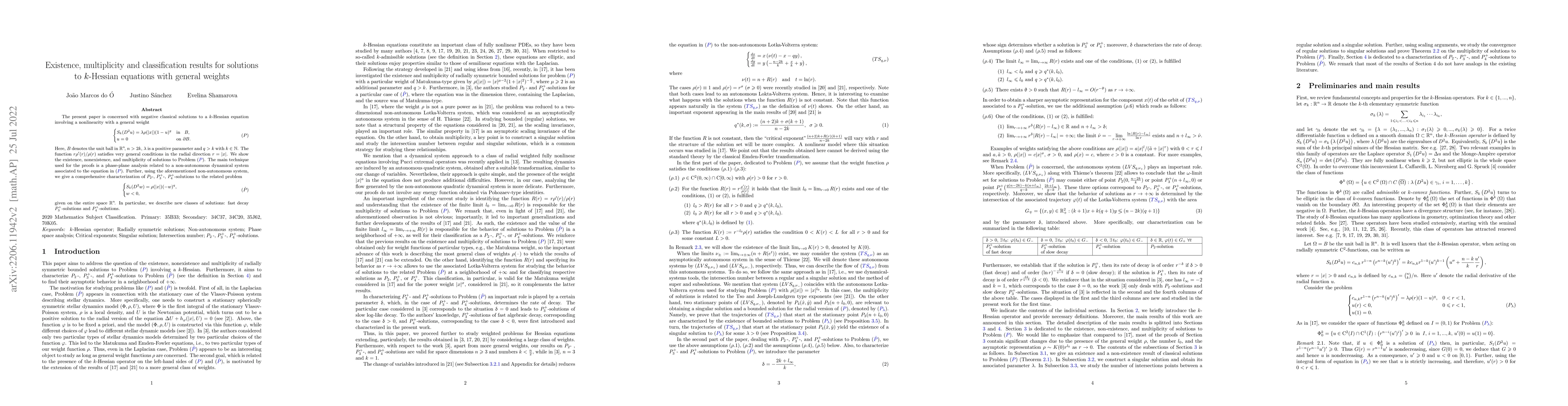 Thumbnail for Existence, multiplicity and classification results for solutions to
  $k$-Hessian equations with general weights