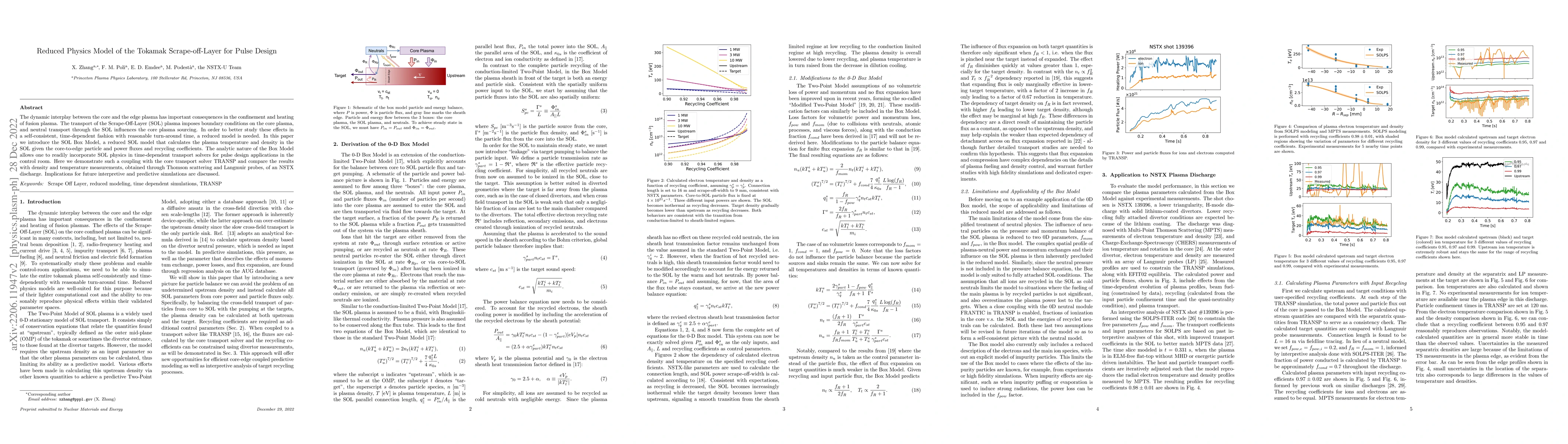 Thumbnail for Reduced Physics Model of the Tokamak Scrape-off-Layer for Pulse Design