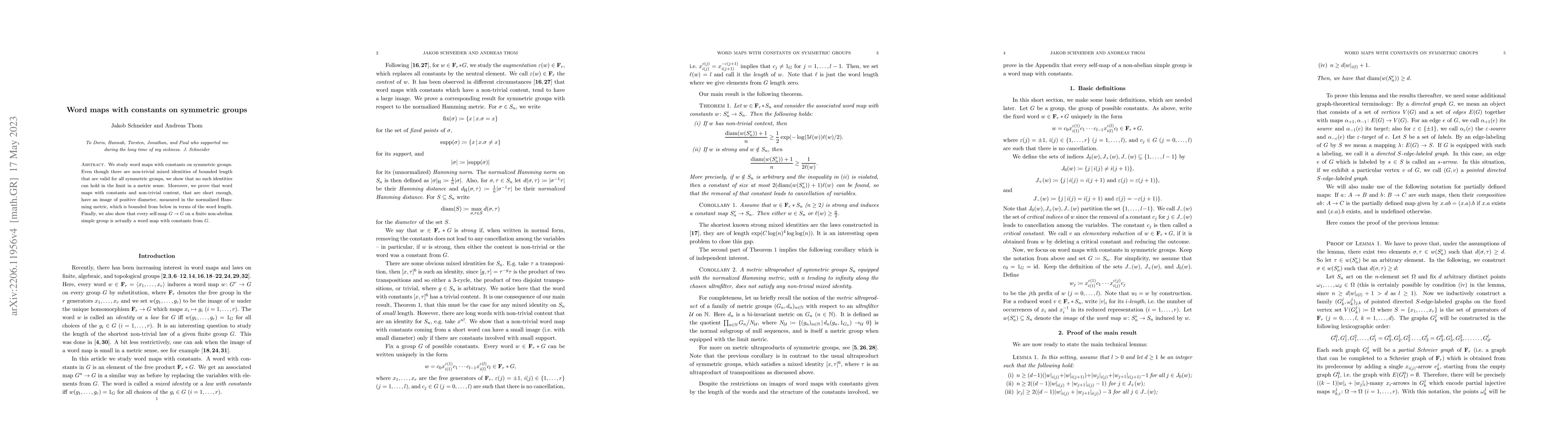 Thumbnail for Word maps with constants on symmetric groups