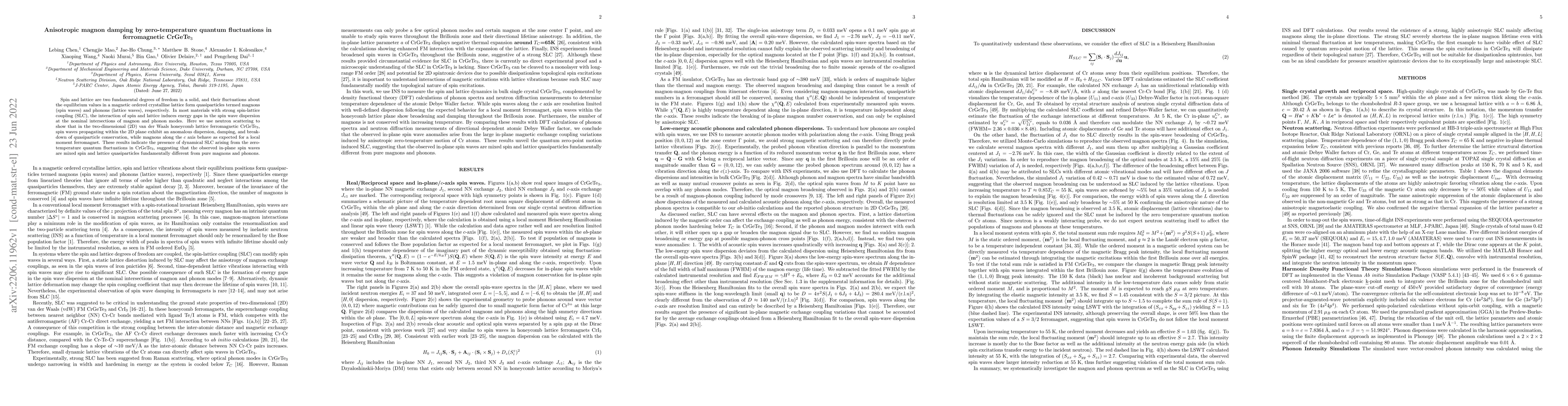 Thumbnail for Anisotropic magnon damping by zero-temperature quantum fluctuations in
  ferromagnetic CrGeTe$_3$