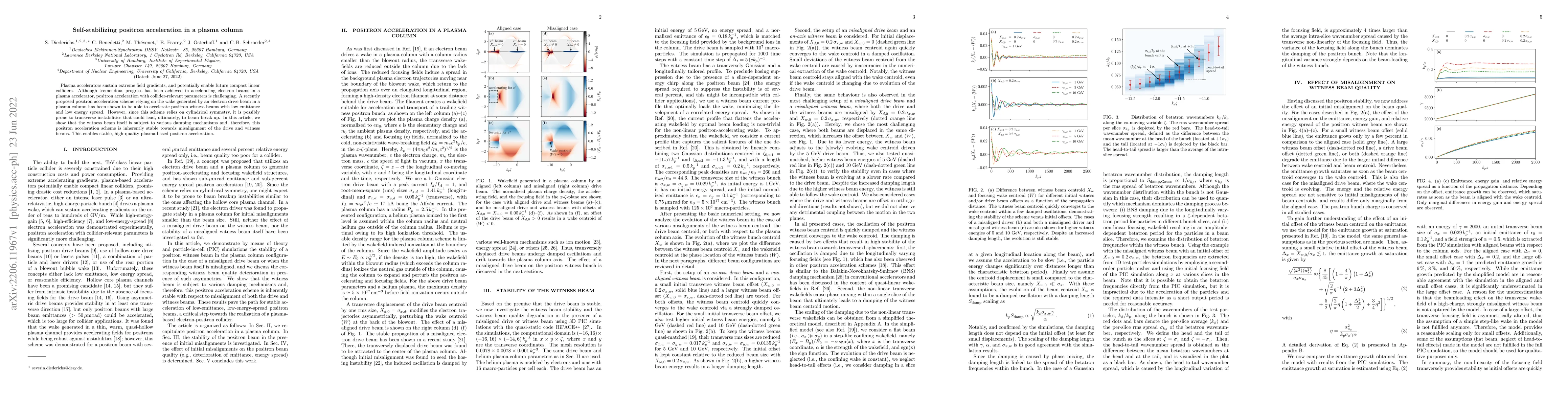 Thumbnail for Self-stabilizing positron acceleration in a plasma column