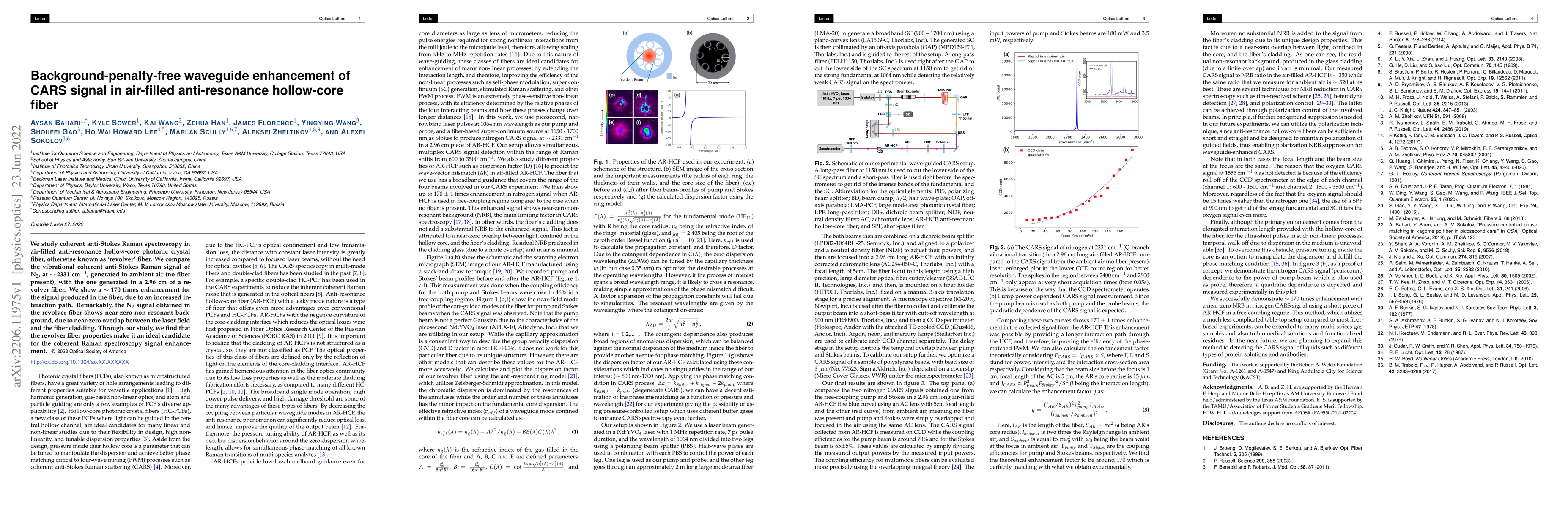 Thumbnail for Background-penalty-free waveguide enhancement of CARS signal in
  air-filled anti-resonance hollow-core fiber