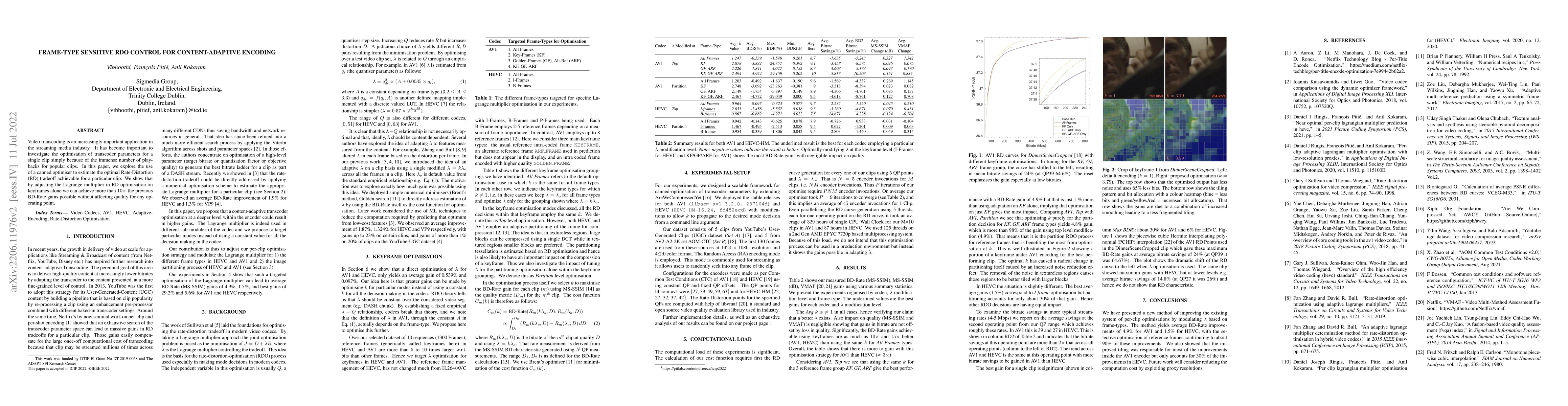 Thumbnail for Frame-type Sensitive RDO Control for Content-Adaptive-encoding