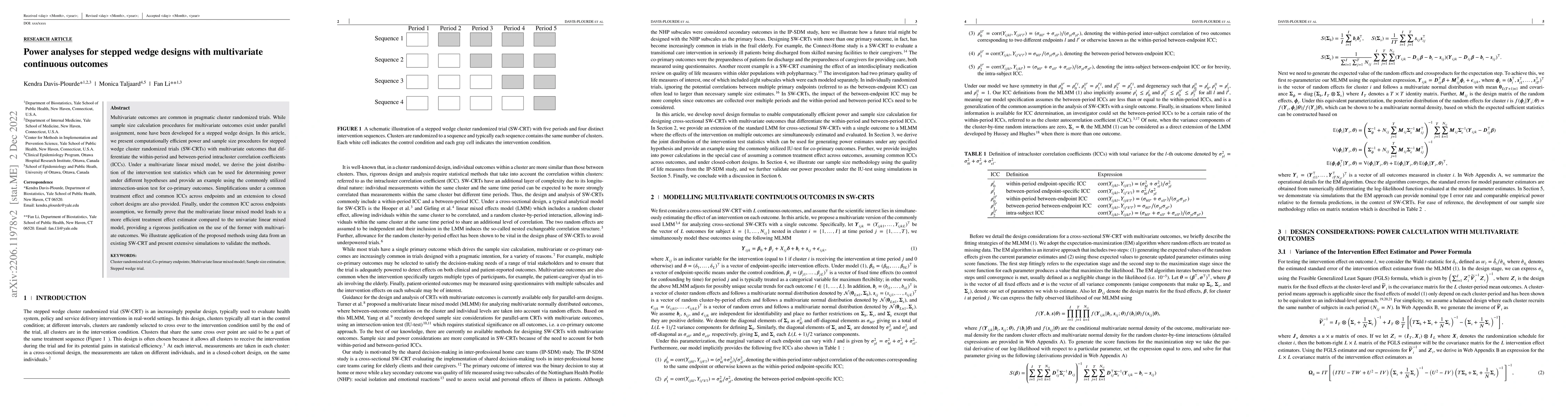 Thumbnail for Power analyses for stepped wedge designs with multivariate continuous
  outcomes