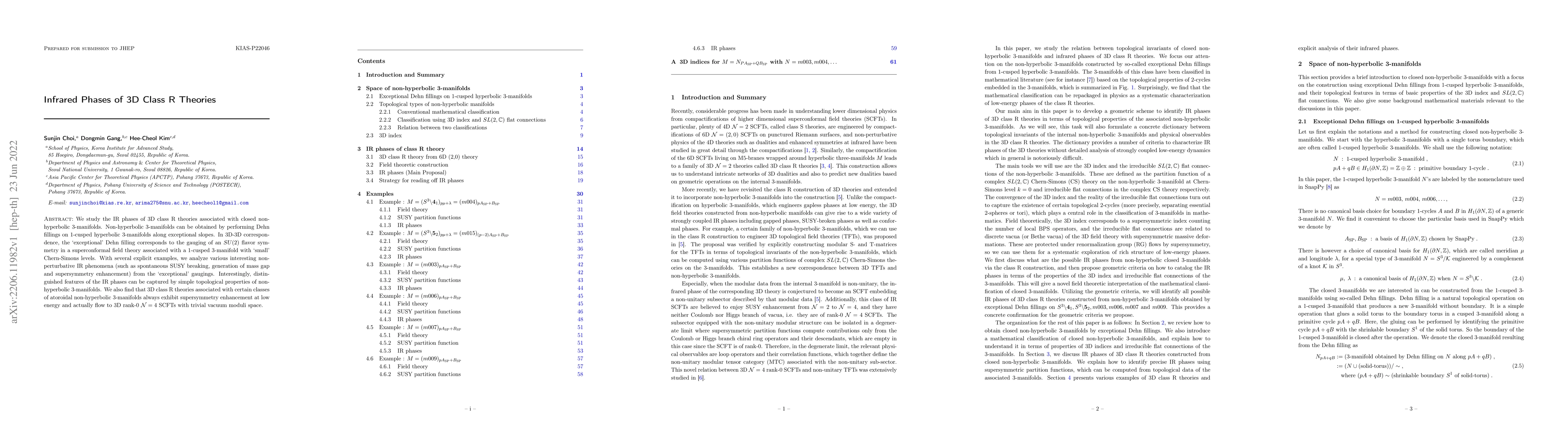 Thumbnail for Infrared phases of 3D Class R theories