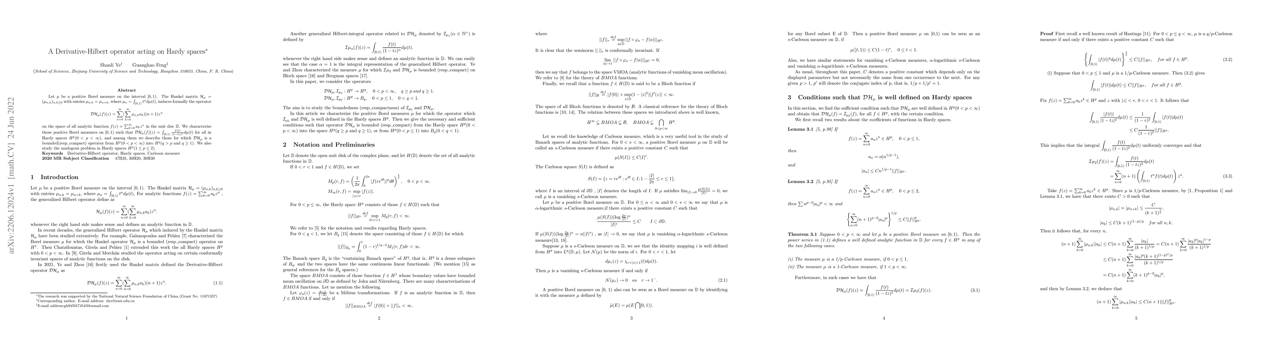 Thumbnail for A Derivative-Hilbert operator acting on Hardy spaces