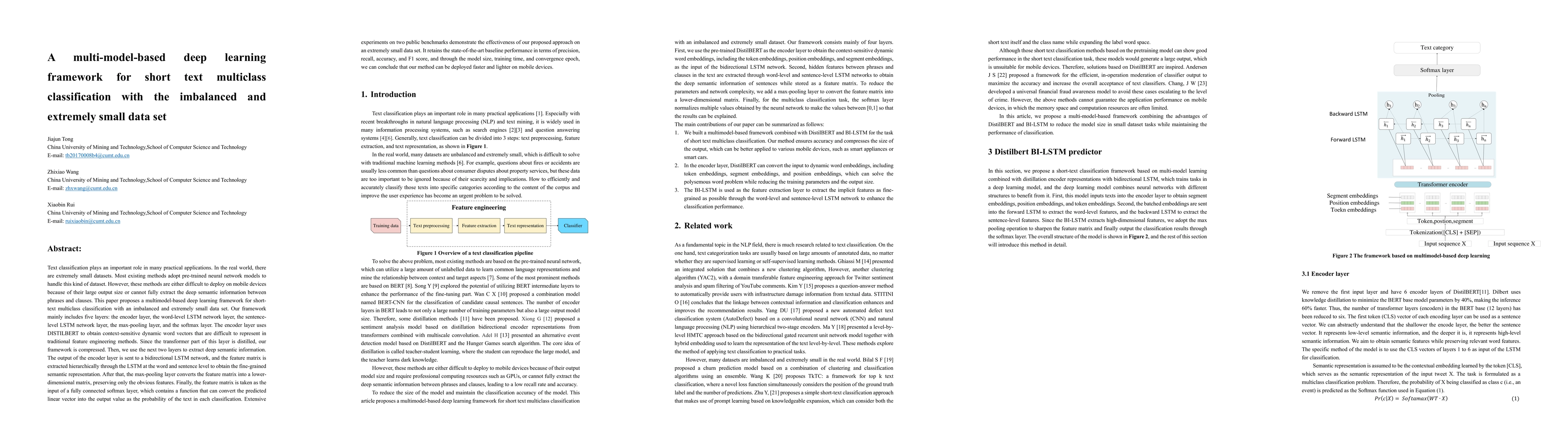 Thumbnail for A multi-model-based deep learning framework for short text multiclass
  classification with the imbalanced and extremely small data set