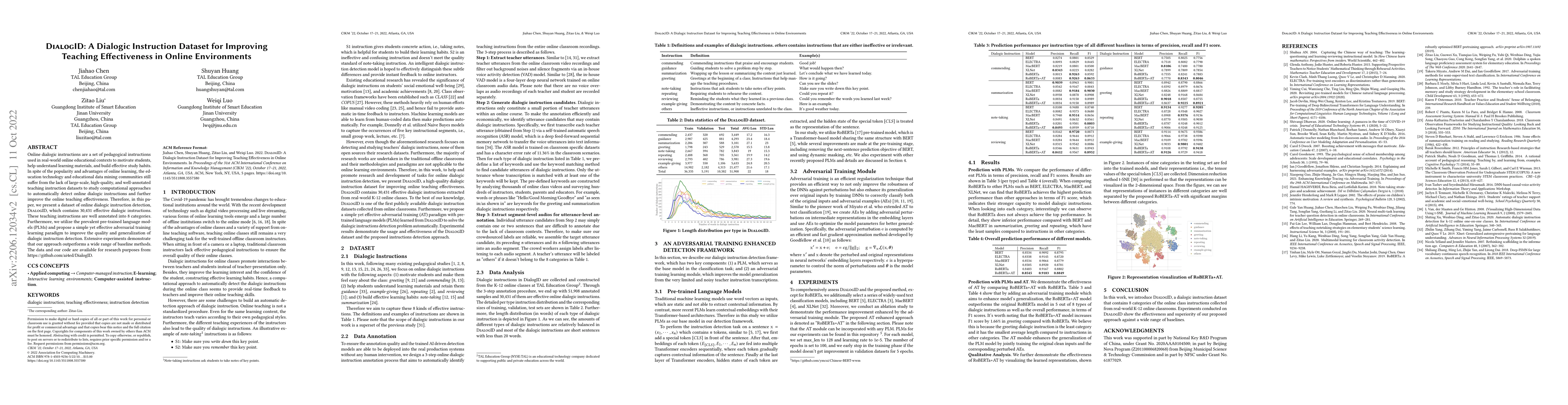Thumbnail for DialogID: A Dialogic Instruction Dataset for Improving Teaching
  Effectiveness in Online Environments